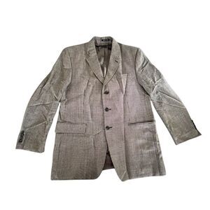 Ralph Lauren Men's Vintage Gray Check Blazer Size 43‎ L Formal 3-Button